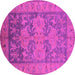 Round Oriental Pink Industrial Rug, urb2126pnk