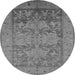 Round Oriental Gray Industrial Rug, urb2126gry