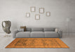 Machine Washable Oriental Orange Industrial Area Rugs in a Living Room, wshurb2126org