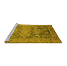 Sideview of Machine Washable Oriental Yellow Industrial Rug, wshurb2126yw