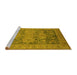 Sideview of Machine Washable Oriental Yellow Industrial Rug, wshurb2126yw