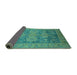 Sideview of Oriental Turquoise Industrial Rug, urb2126turq