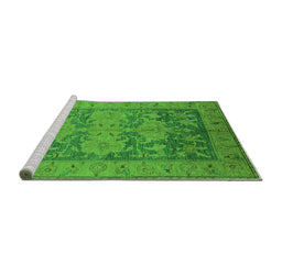 Sideview of Machine Washable Oriental Green Industrial Area Rugs, wshurb2126grn