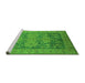 Sideview of Machine Washable Oriental Green Industrial Area Rugs, wshurb2126grn