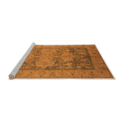 Sideview of Machine Washable Oriental Orange Industrial Area Rugs, wshurb2126org