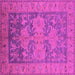 Square Machine Washable Oriental Pink Industrial Rug, wshurb2126pnk