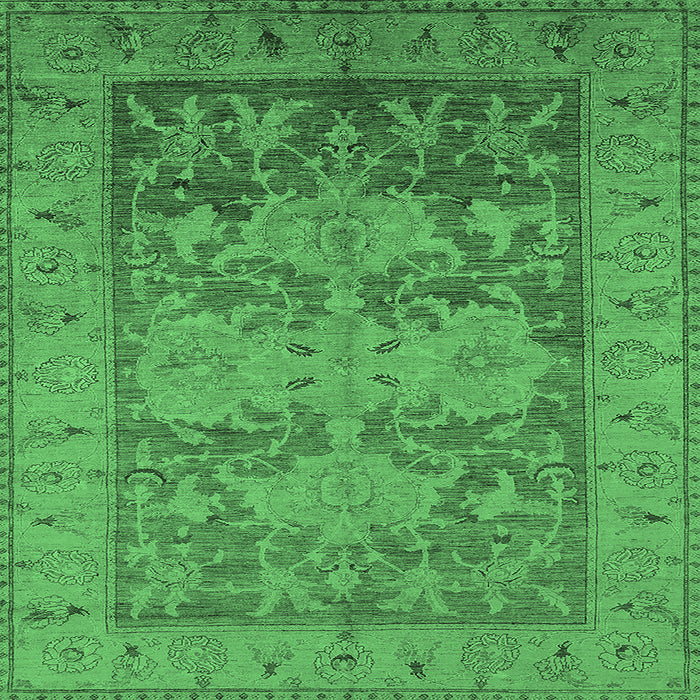 Square Oriental Emerald Green Industrial Rug, urb2126emgrn