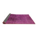 Sideview of Mid-Century Modern Violet Red Pink Oriental Rug, urb2127