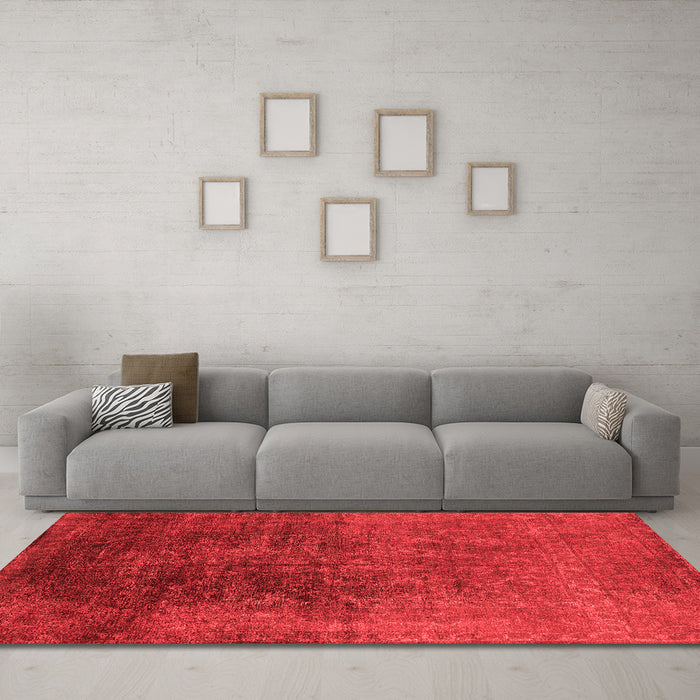 Industrial Red Washable Rugs