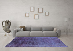 Machine Washable Oriental Light Blue Industrial Rug in a Living Room, wshurb2127lblu