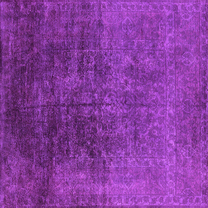 Square Machine Washable Oriental Purple Industrial Area Rugs, wshurb2127pur