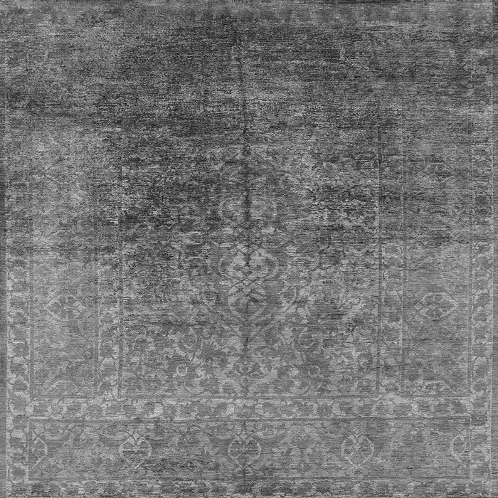 Square Machine Washable Oriental Gray Industrial Rug, wshurb2127gry