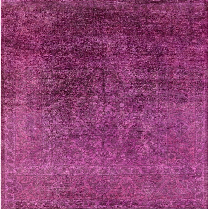 Square Machine Washable Industrial Modern Medium Violet Red Pink Rug, wshurb2127