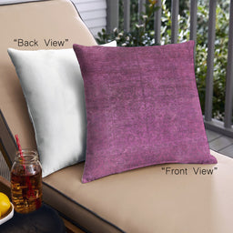 Front View of Mid-Century Modern Urban Square Medium Violet Red Pink Throw Pillow, 18 inch by 18 inch, pwurb2127