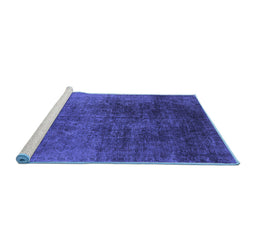 Sideview of Machine Washable Oriental Blue Industrial Rug, wshurb2127blu