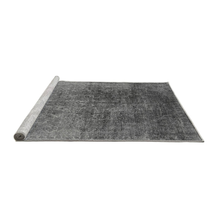 Sideview of Machine Washable Oriental Gray Industrial Rug, wshurb2127gry