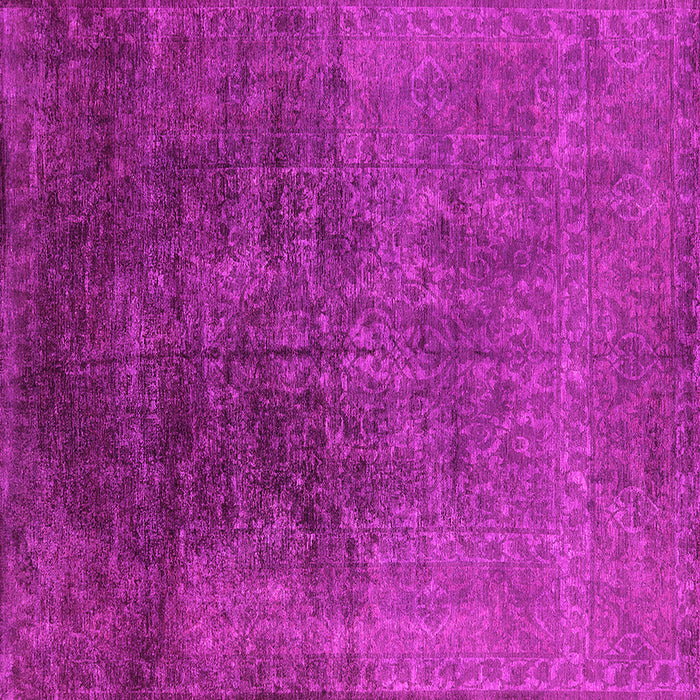 Square Machine Washable Oriental Pink Industrial Rug, wshurb2127pnk