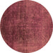 Round Oriental Brown Industrial Rug, urb2127brn