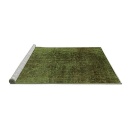 Sideview of Machine Washable Oriental Green Industrial Area Rugs, wshurb2127grn