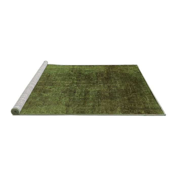 Sideview of Machine Washable Oriental Green Industrial Area Rugs, wshurb2127grn