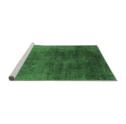 Sideview of Machine Washable Oriental Emerald Green Industrial Area Rugs, wshurb2127emgrn