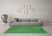 Machine Washable Oriental Emerald Green Industrial Area Rugs in a Living Room,, wshurb2128emgrn