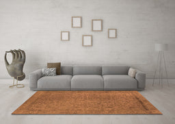 Machine Washable Oriental Orange Industrial Area Rugs in a Living Room, wshurb2128org