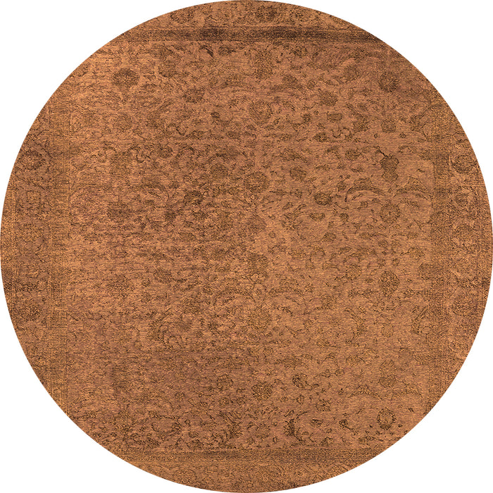Round Oriental Orange Industrial Rug, urb2128org