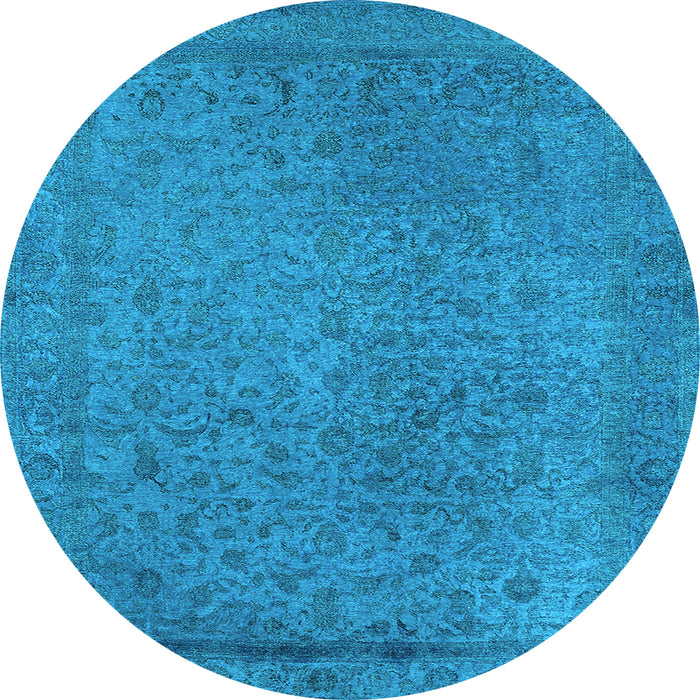 Round Oriental Light Blue Industrial Rug, urb2128lblu