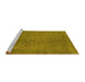 Sideview of Machine Washable Oriental Yellow Industrial Rug, wshurb2128yw