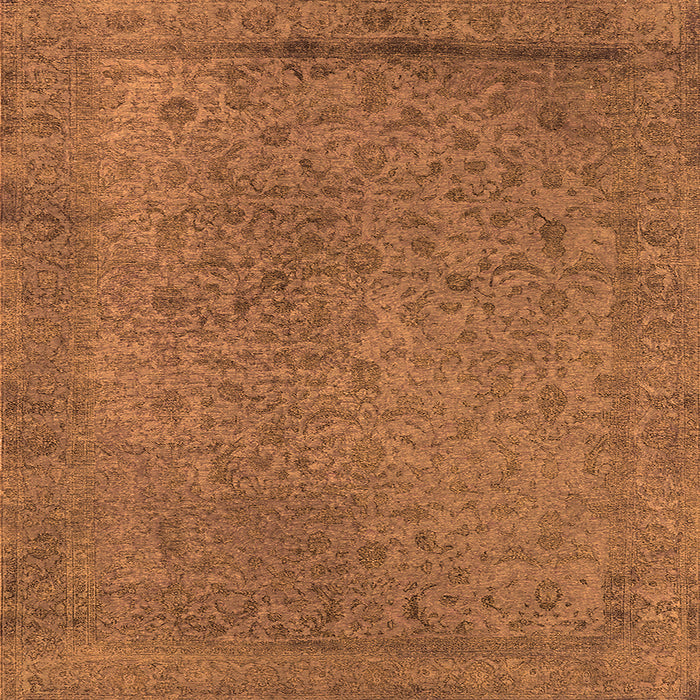 Square Oriental Orange Industrial Rug, urb2128org
