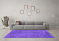 Machine Washable Oriental Purple Industrial Rug, wshurb2128pur