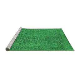 Sideview of Machine Washable Oriental Green Industrial Area Rugs, wshurb2128grn
