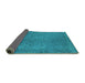 Sideview of Oriental Turquoise Industrial Rug, urb2128turq