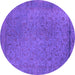 Round Oriental Purple Industrial Rug, urb2128pur