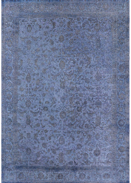 Mid-Century Modern Azure Blue Oriental Rug, urb2128