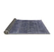 Sideview of Mid-Century Modern Purple Navy Blue Oriental Rug, urb2129