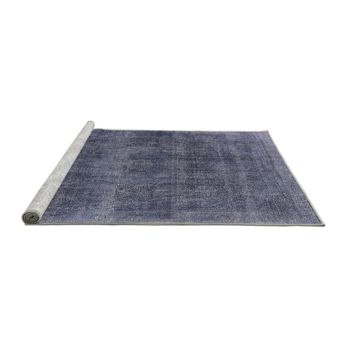 Sideview of Machine Washable Industrial Modern Purple Navy Blue Rug, wshurb2129