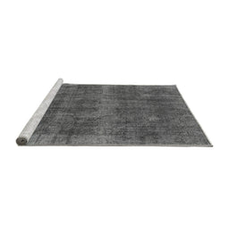 Sideview of Machine Washable Oriental Gray Industrial Rug, wshurb2129gry