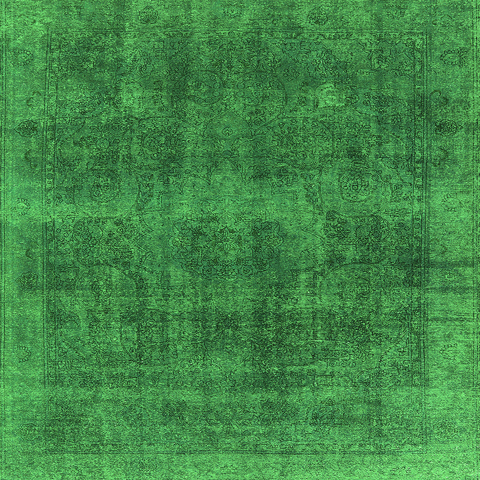 Square Machine Washable Oriental Green Industrial Area Rugs, wshurb2129grn