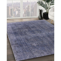 Mid-Century Modern Purple Navy Blue Oriental Rug, urb2129