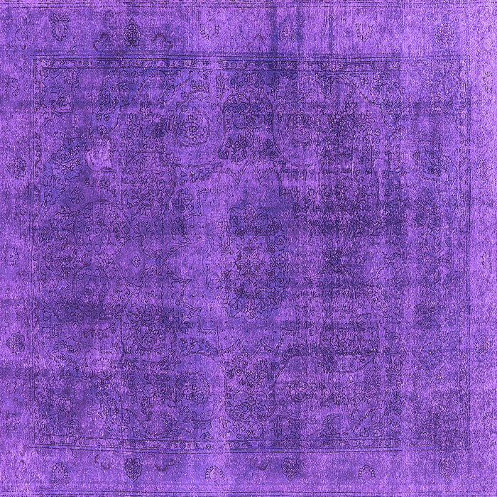 Square Machine Washable Oriental Purple Industrial Area Rugs, wshurb2129pur