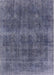 Machine Washable Industrial Modern Purple Navy Blue Rug, wshurb2129