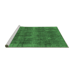 Sideview of Machine Washable Oriental Emerald Green Industrial Area Rugs, wshurb2129emgrn
