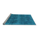 Sideview of Machine Washable Oriental Light Blue Industrial Rug, wshurb2129lblu