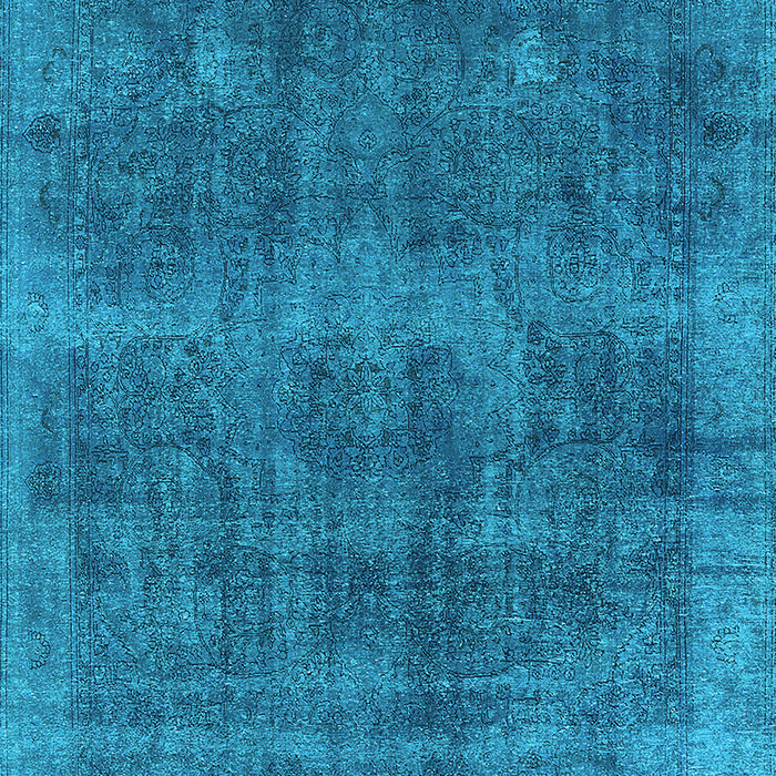 Machine Washable Oriental Light Blue Industrial Rug, wshurb2129lblu