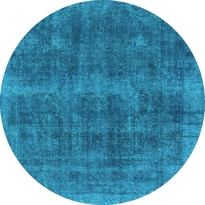 Round Oriental Light Blue Industrial Rug, urb2129lblu
