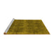 Sideview of Machine Washable Oriental Yellow Industrial Rug, wshurb2129yw