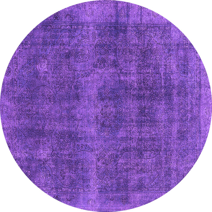 Round Oriental Purple Industrial Rug, urb2129pur