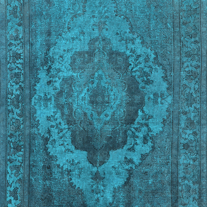 Machine Washable Oriental Light Blue Industrial Rug, wshurb2130lblu